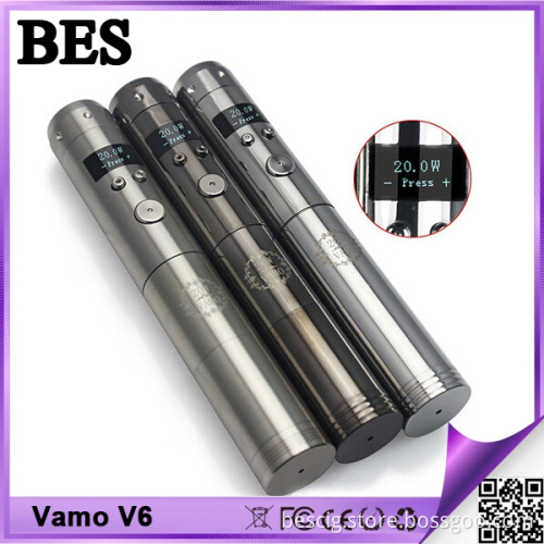 2015 New Arrival 20W Adjustable Voltage Stainless Steel Vamo V6
